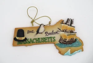 Boston Massachusetts 2002 Resin Souvenir Mayflower Pilgrim Hat Ornament - Picture 1 of 2