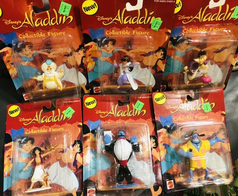 Vintage Disney Aladdin Figure Jasmine Sultan Genie New  1990 Lot of 6 Mattel PVC Cover