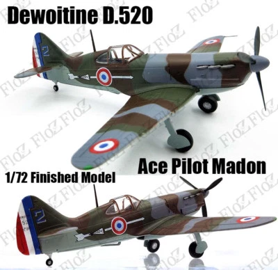 WWII Dewoitine D.520 Ace Pilot Madon's plane 1/72 finished aircraft easy model - Image 1 of 4