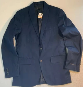 NEW INC Mens Navy Blue Dress Suit Coat Size Small Double Vent Jacket Blazer - Picture 1 of 11