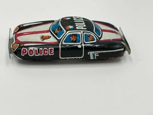 Vintage Miniature Tin Police Car Japan 2.25" - Picture 1 of 5