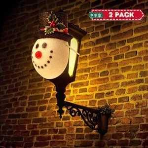 2 Pieces Christmas Snowman Porch Light Covers 12 Inch for Christmas Lights Decor - Picture 1 of 6