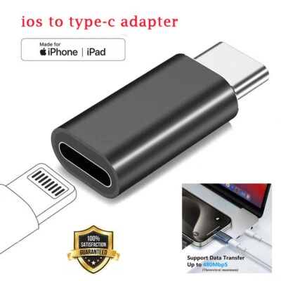 iPhone 8 Pin Female to Type C Male Converter Charging Adapter For iPhone 16 iPad - Image 1 of 4