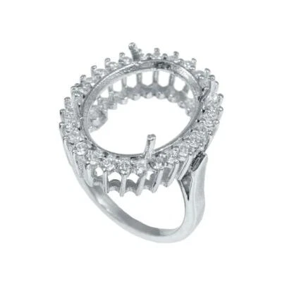 Semi Mount Engagement Ring Oval Setting 10x14 mm,12x16 mm,13x18 mm,15x20 mm Oval - Image 1 of 4