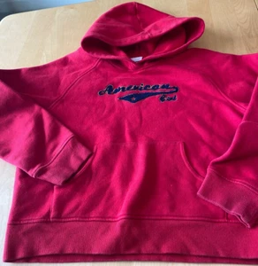 AMERICAN GIRL HOODIE GIRLS SZ L 10 RED EMBROIDERED 3D TERRY - Picture 1 of 5
