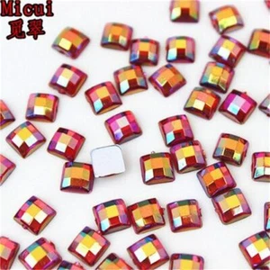 Flatback Square Bead 200Pcs 5mm Crystal AB Rhinestone Acrylic Strass Nail Arts - Picture 1 of 27