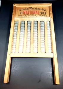 National Washboard Co. No. 701 Vintage Wood The Zinc King Top Notch USA 24" Tall - Picture 1 of 5