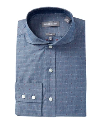 Camisa de vestir para hombre Michael Bastian L34928 ajuste azul índigo talla 15,5 32-33 Foto 1 de 2