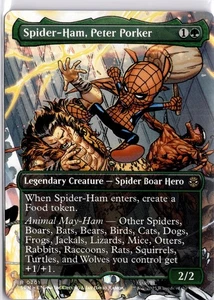 Spider-Ham, Peter Porker 0201 Borderless Spider-Man Magic The Gathering TCG - Foto 1 di 7