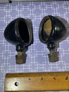 Vintage Black Metal Bullet Turn Signal Stop Light Hot Rod Motorcycle NO LENS !! - Picture 1 of 24