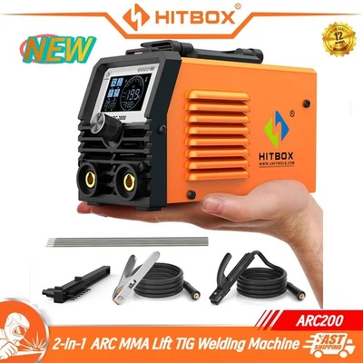 HITBOX 200A Stick Welder 110V 2-in-1 ARC MMA Lift TIG Welding Machine Home DIY