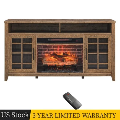 Chimenea Eléctrica 55" Soporte TV Insertos KD Calentador Centro de Entretenimiento Gabinete Foto 1 de 4