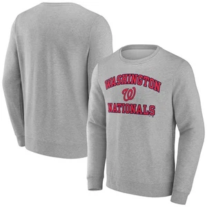 Men's Heather Gray Washington Nationals Heart & Soul Pullover Sweatshirt - Picture 1 of 3