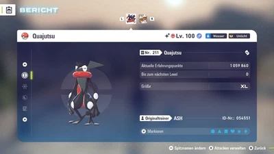 Shiny Elite Quajutsu 🔥Level 100🔥6IV + Max EV / DV🎮 Für Pokemon Legenden Z-A - Bild 1 von 4