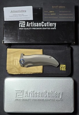 Artisan Cutlery Dirk Pinkerton Tacit Flipper Knife - 1838GD-GY - Image 1 of 4