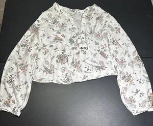 SO Juniors' Lace up Peplum Top White Size Small - Picture 1 of 9