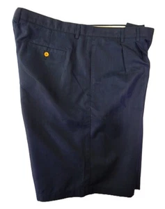 Caribbean Joe Lets Go Chino Shorts Men 42x10 BLUE Pleated Stripe Jacquard Print - Picture 1 of 9