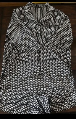 ANN TAYLOR 2 Piezas Pijama Set Con Corazones Negros Foto 1 de 4