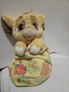 DISNEY PARKS BABIES Simba Plush with Swaddle Pouch Blanket The Lion King - Picture 1 of 3