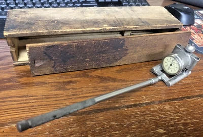 Starrett No. Vintage Medidor de cilindro 452 en estuche de cola de milano de madera original ANTIGUO Foto 1 de 4