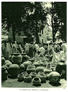 Alte Reklame Der Töpfermarkt in Tananarive 1940 aus Zeitschrift - Bild 1 von 1