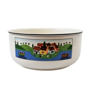 Villeroy & Boch Design Naif Large Round Vegetable Dish Boats Pattern Laplau - Picture 1 of 8