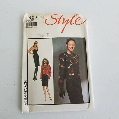 Style Sewing Pattern 1460 Ladies Womens size 18 80s Lined Dress Jacket Suit Set - Image 1 of 4