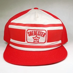 Gorra de camionero estrella roja y blanca Shebester Inc Oil Snapback vintage años 80 gorra AJD - Imagen 1 de 8