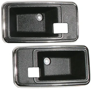 Par de biseles envolventes de manija de puerta interior Corvette 1978-1982 negro C3 NUEVO - Imagen 1 de 2