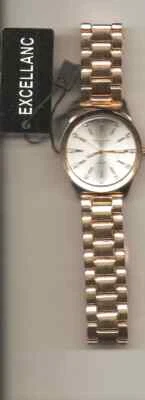 Schicke elegante Excellanc Damen-Quartz Armbanduhr - Edelstahlarmband vergoldet - Bild 1 von 2