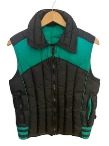 Vintage Mountain Goat By White Stag Down Puffer Vest Full Zip Black Green Large - Picture 1 of 5