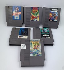 NES 6 Game Dragon Warrior Ice Hockey Top Players Total Recall Mission Bayou Bill