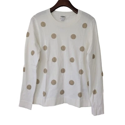 J. Suéter Teddie Crew Factory Punto Metálico Para Mujer Talla M Marfil Dorado Nuevo Con Etiquetas CE096 Foto 1 de 4