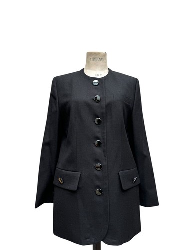 Giacca Balenciaga grigio scuro taglio dritto misto lana taglia 42 vestibilità L