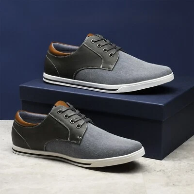 Bruno Marc New York Rivera Gris Con Cordones Informal Talla EE. UU. 8,5 NUEVO SIN CAJA Foto 1 de 4