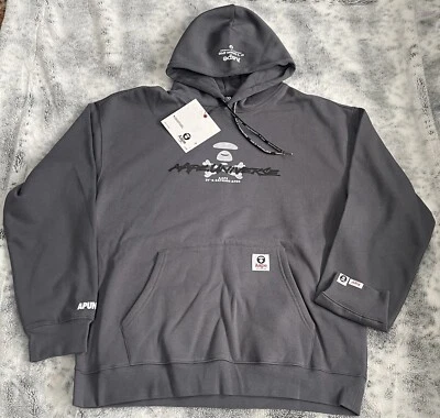 Size XL Aape by *A Bathing Ape Hooded Sweater Gray M3817XXH - Image 1 of 4