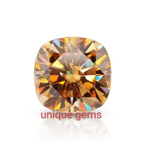 2 kt Champagnerfarbener Kissenschliff VVS1 Moos Diamant Premium Qualität Edelstein 8 mm - Bild 1 von 8