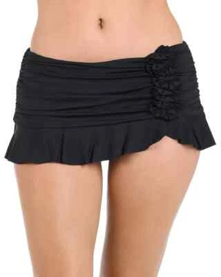 La Blanca L101626 Women's Black Island Goddess Ruffled Skirt Swim Bottoms Size 8 - Image 1 of 4