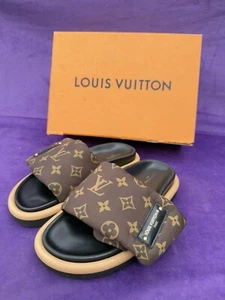 Louis Vuitton Women's Pool Pillow Comfort Mule Sandals Monogram Nylon Size 36 - Picture 1 of 24