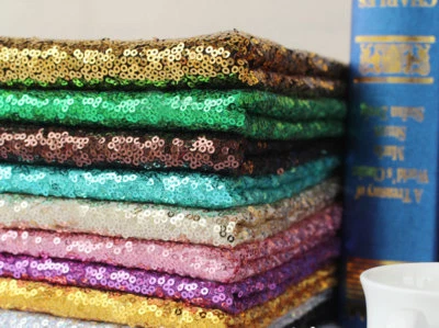 串珠新娘礼服服装面料闪亮婚礼网眼花边薄纱25色0.5米 — 第 1/4 张图片