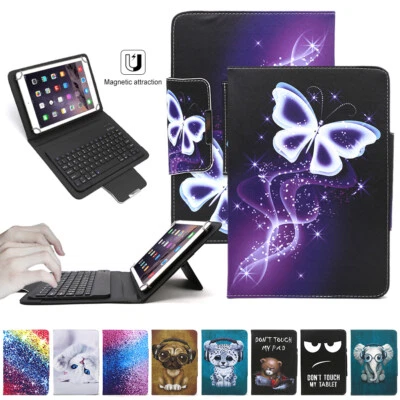 Universal Keyboard Smart Case PU Cover Stand For Samsung Galaxy Tab A E S4 S5 S6 - Image 1 of 4