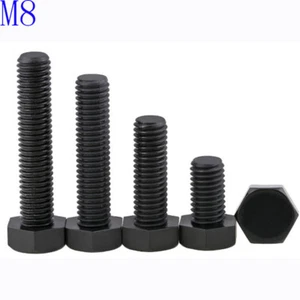 Set viti/bulloni testa esagonale nylon plastica nera M8 x 1,25 8 mm DIN 933 - Foto 1 di 4