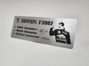 2002 Ferrari F2002 M.Schumacher Metal Name Plate Plaque for 1/12 Amalgam Revell - Picture 1 of 3