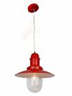 Loxton Lighting Indoor 1 Light Red Ceilling Pedant Light Metal with Glass, Red