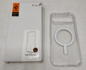 Spigen White Ultra Hybrid Metal Ring (MagFit) Case for Pixel 9 Pro XL ACS07720 - Picture 1 of 4