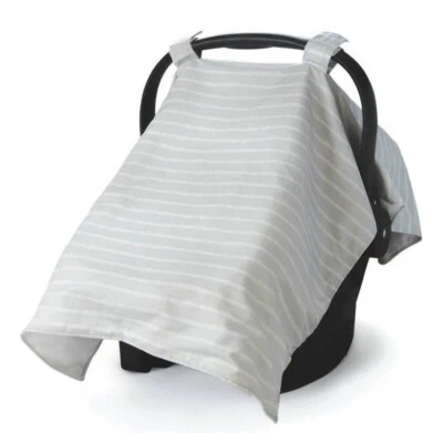 Go by Goldbug Carseat Canopy Cover in Grey Ticking Stripe - Image 1 of 2