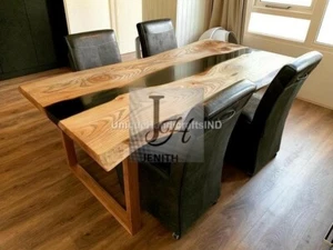 Epoxy Resin Table Black River – Modern Wood Slab Top – Handmade Art - Picture 1 of 1