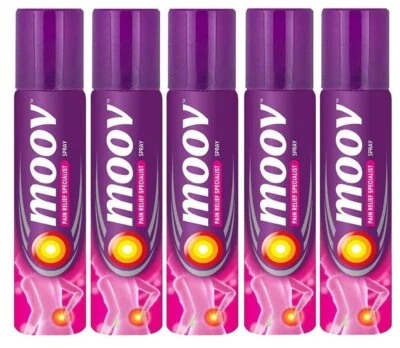 Spray para aliviar el dolor Moov para dolor de espalda, dolor articular, dolor de rodilla, dolor muscular 80 g x 5 Foto 1 de 4