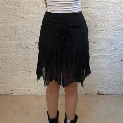 Stefanel Mini Skirt - 28W UK 8 Black Viscose - Image 1 of 4