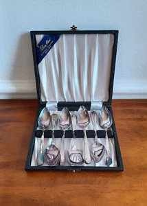 William Adams SHEFFIELD ENGLAND Grapefruit Spoon Set Silver Plate EPNS ~ MCM - Picture 1 of 20